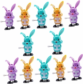 Easter Rabbit Wind-up Toys Set 12pcs Small Hopping Rabbits for Boys Girls