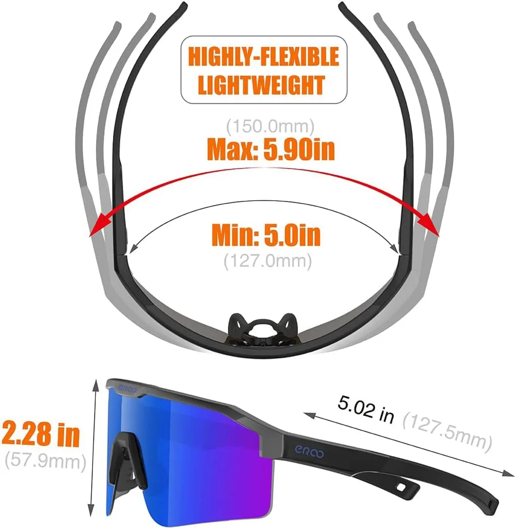 Eazyrun Polarized Small Sports Sunglasses for Youth Women, Baseball Softball Cycling Running Pickleball Padel tennis