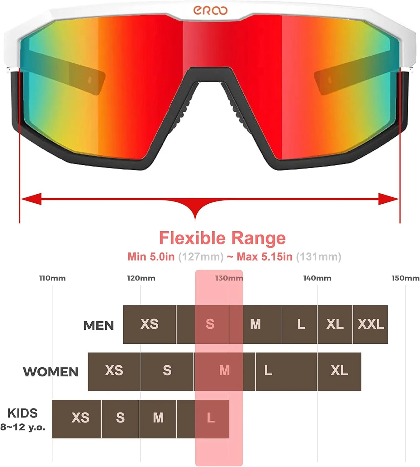 Eazyrun Polarized Small Sports Sunglasses for Youth Women, Baseball Softball Cycling Running Pickleball Padel tennis