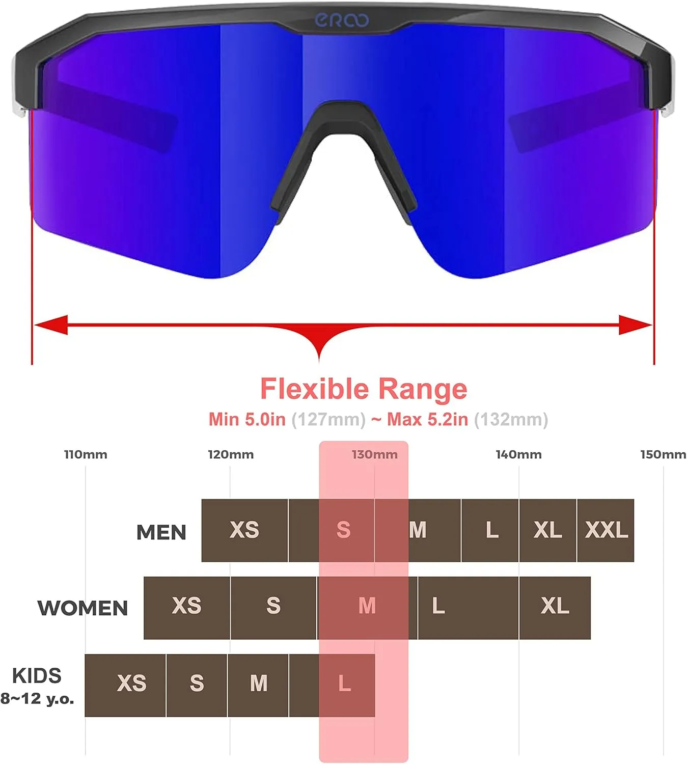 Eazyrun Polarized Small Sports Sunglasses for Youth Women, Baseball Softball Cycling Running Pickleball Padel tennis