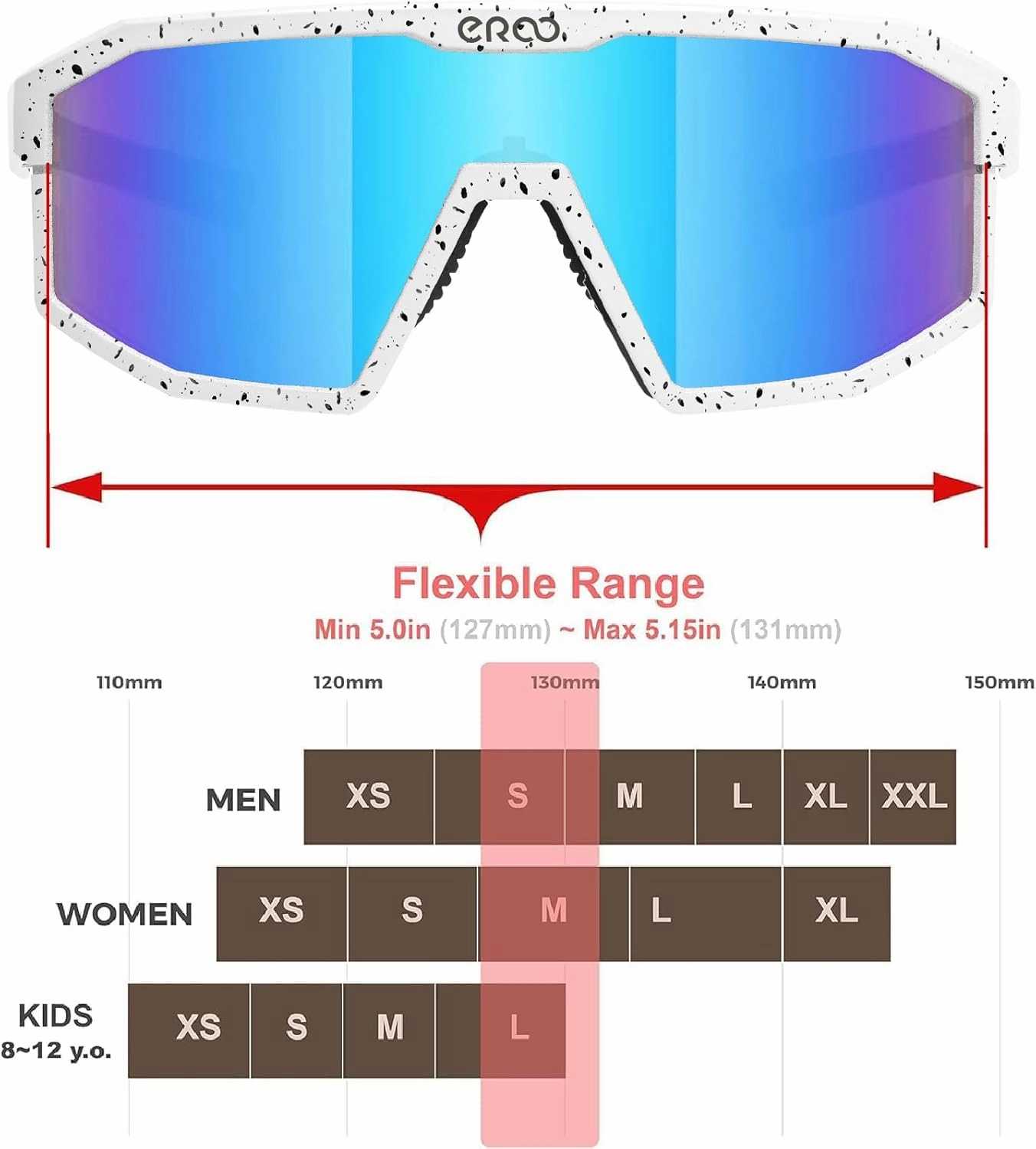 Eazyrun Polarized Small Sports Sunglasses for Youth Women, Baseball Softball Cycling Running Pickleball