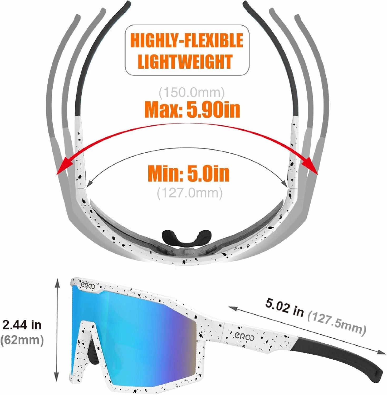 Eazyrun Polarized Small Sports Sunglasses for Youth Women, Baseball Softball Cycling Running Pickleball
