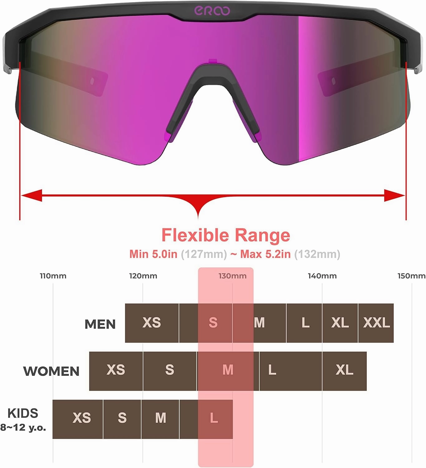 Eazyrun Polarized Small Sports Sunglasses for Youth Women, Baseball Softball Cycling Running Pickleball Padel tennis