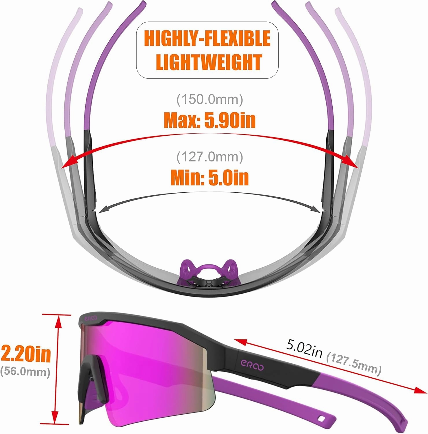Eazyrun Polarized Small Sports Sunglasses for Youth Women, Baseball Softball Cycling Running Pickleball Padel tennis