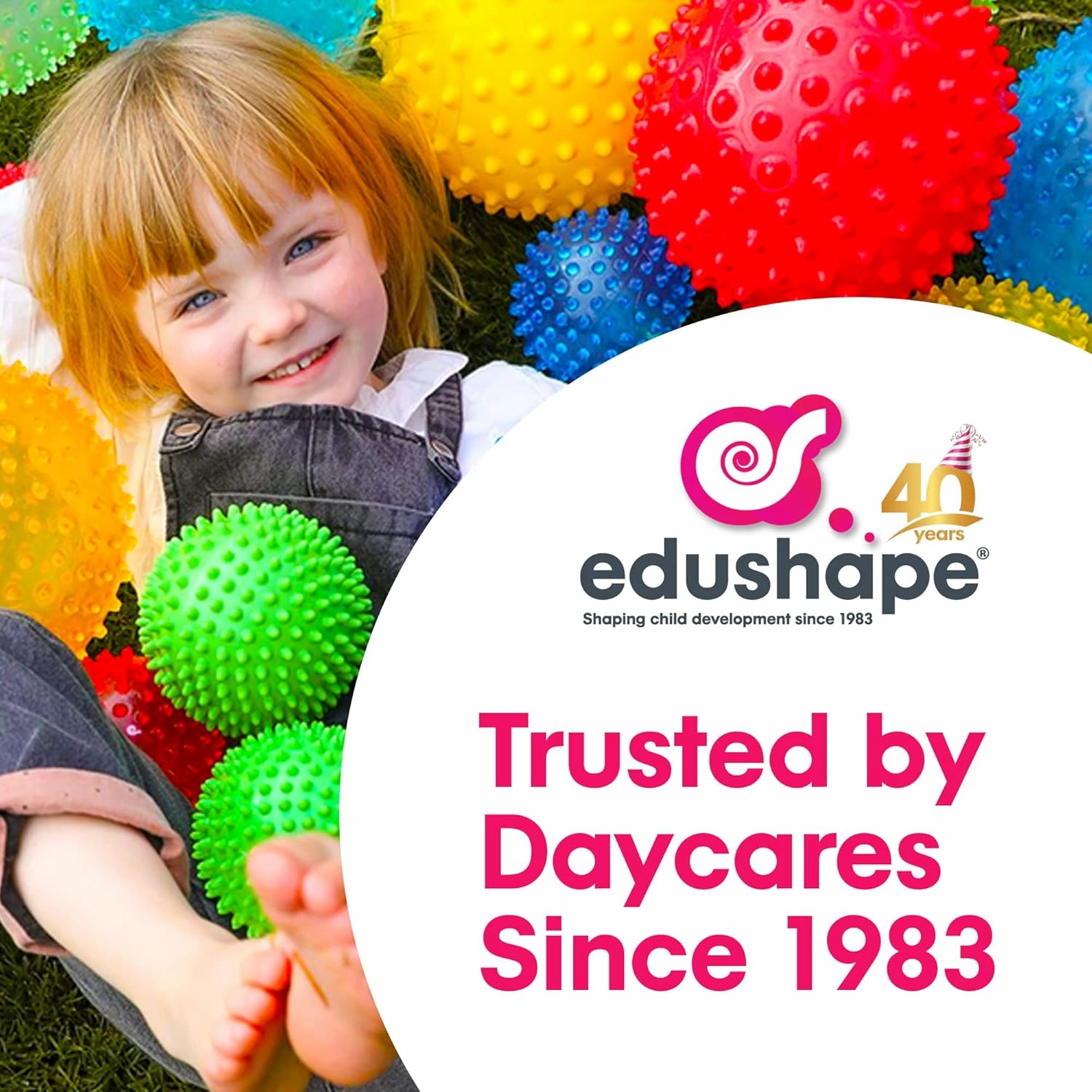 Edushape Original Sensory Ball - 7" Yellow Baby Ball Enhances Gross Motor Skills for Kids 6 Months & Up