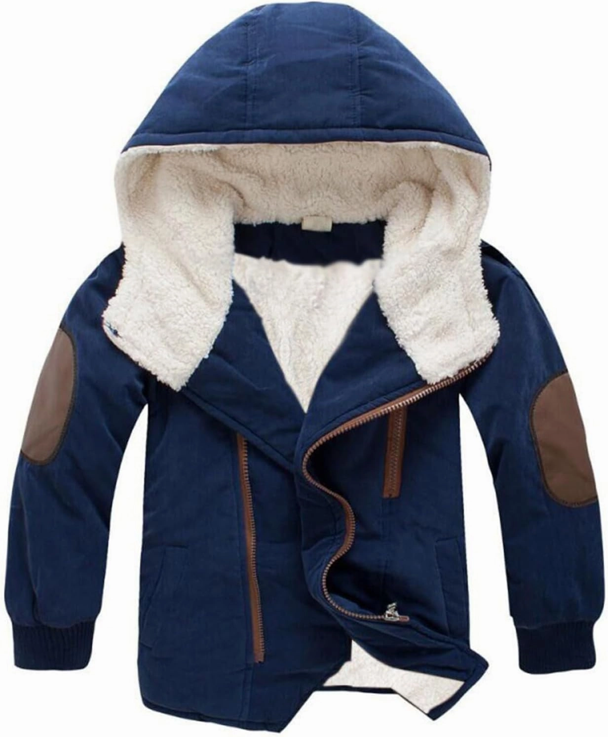 EISHOW Kids Boys Warm Thick Jackets Hooded Cotton Fleece Parka Coat Children Winter Zipper Outerwear