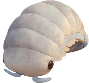 ELAINREN Large Pill Bug Plush Soft Pillow Lifelike Insect Stuffed Animals Toy Cute Fluffy Insect Isopod Plushie Doll Gifts/19.6''(Gray/Blue)