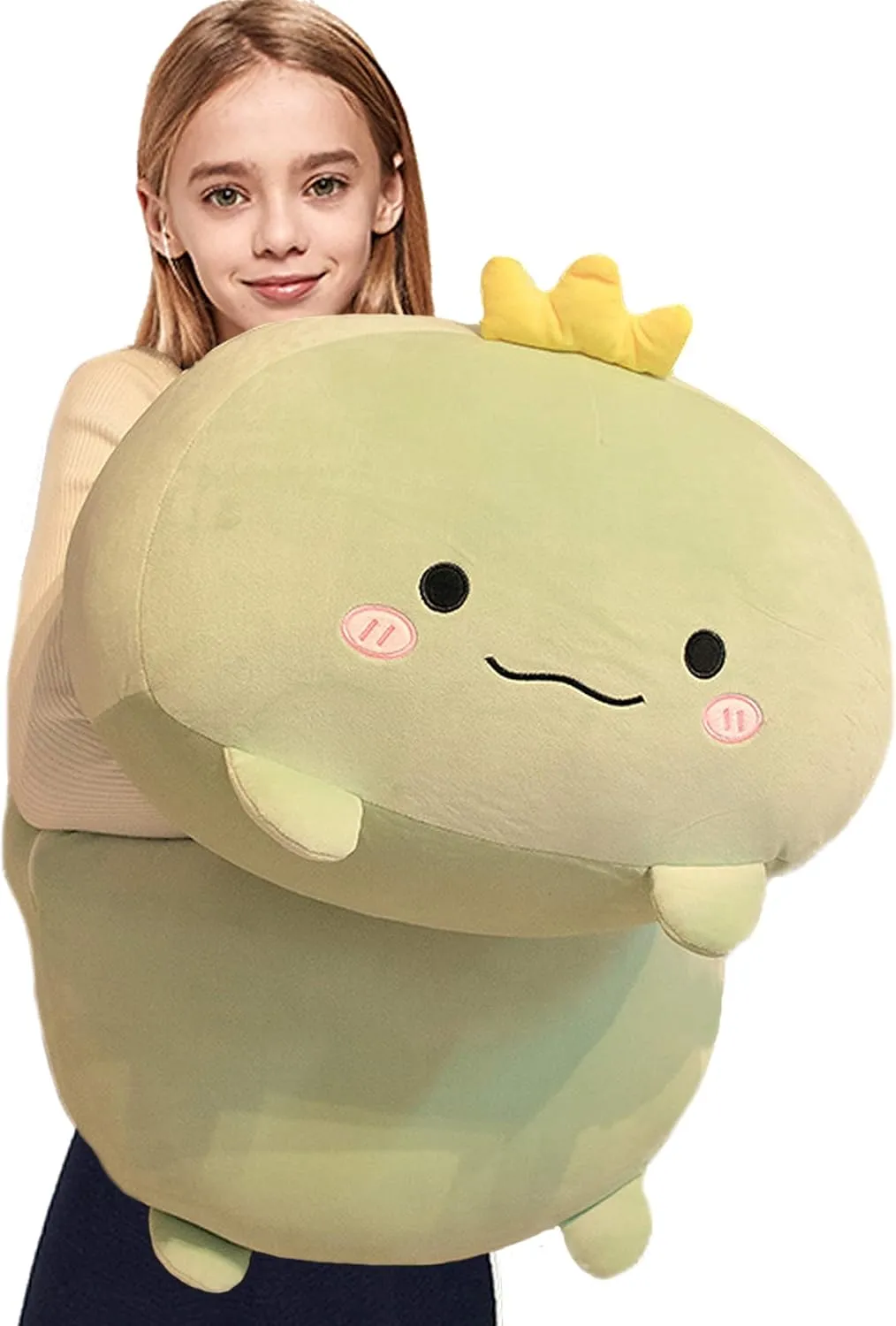 ELAINREN Super Fluffy Dinosaur Plush Hugging Pillow Soft T-Rex Dinosaur Stuffed Sleeping Pillow Cuddle Long Dino Plushie Back Cushion Decor Gifts,23.6Inch