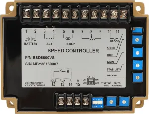 Electronic Speed Governor ESD6600VS Reverse Voltage Protection Generator Engine Speed Controller 12‑24 VDC