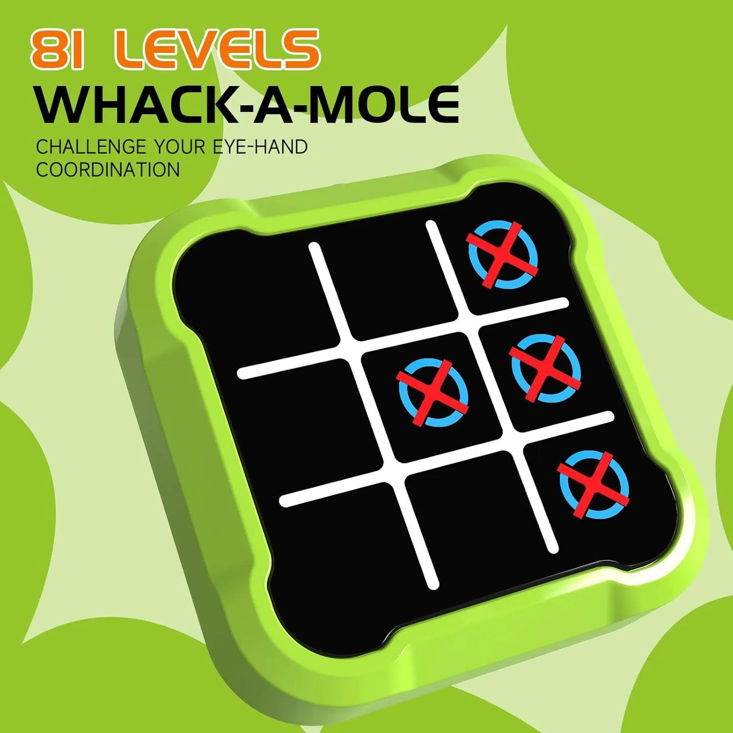 Electronic Tic Tac Toe Game, 4-in-1 Handheld Digital Tic Tac Toe Bolt Game, Portable Travel Learning Toy for Kids & Adults, Educational Memory Games for Ages 3 , Ideal Gift for Boys Girls, Green