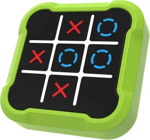 Electronic Tic Tac Toe Game, 4-in-1 Handheld Digital Tic Tac Toe Bolt Game, Portable Travel Learning Toy for Kids & Adults, Educational Memory Games for Ages 3 , Ideal Gift for Boys Girls, Green