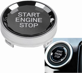 Engine Start Stop Switch Button Replace Cover for BMW 1 3 5 Series E87 E90/E91/E92/E93 E60 X1 E84 X3 E83 X5 E70 X6 E71 Z4 (for E Chassis, Silver)