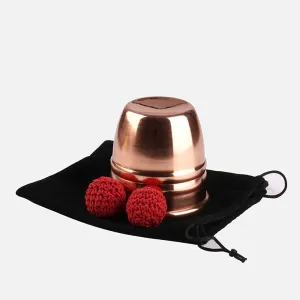 Enjoyer Chop Cup (Copper,Diamter 7cm)-Magic Tricks Cup and Balls Magic Ball Gimmicks Magic Cup Close Up Magic Props Magician Accessories