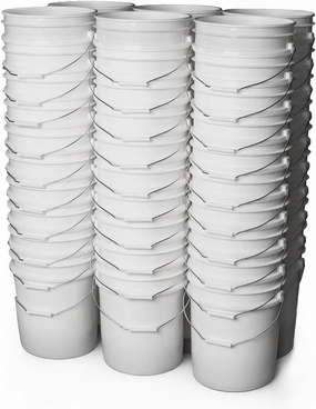 ePackageSupply 5-Gallon Food Grade Plastic Bucket Only | Made in USA | Heavy-Duty 90 Mil HDPE | BPA-Free | Premium Pail | Lid Not Included (White, 60)