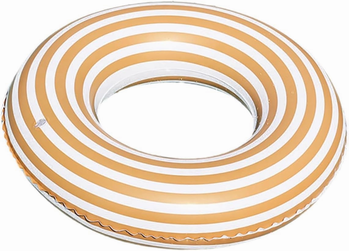 ERINGOGO Swimming Ring Inflatable Pool Float Striped Decor for Adults Jumbo Size PVC