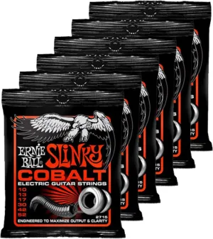 Ernie Ball 2715 Skinny Top Heavy Bottom Slinky Cobalt Electric Guitar Strings 10-52 6 Pack
