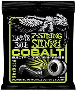 Ernie Ball P02728 Cobalt 7-String Regular Slinky Electric Guitar Strings, 10-56 (2 Pack)