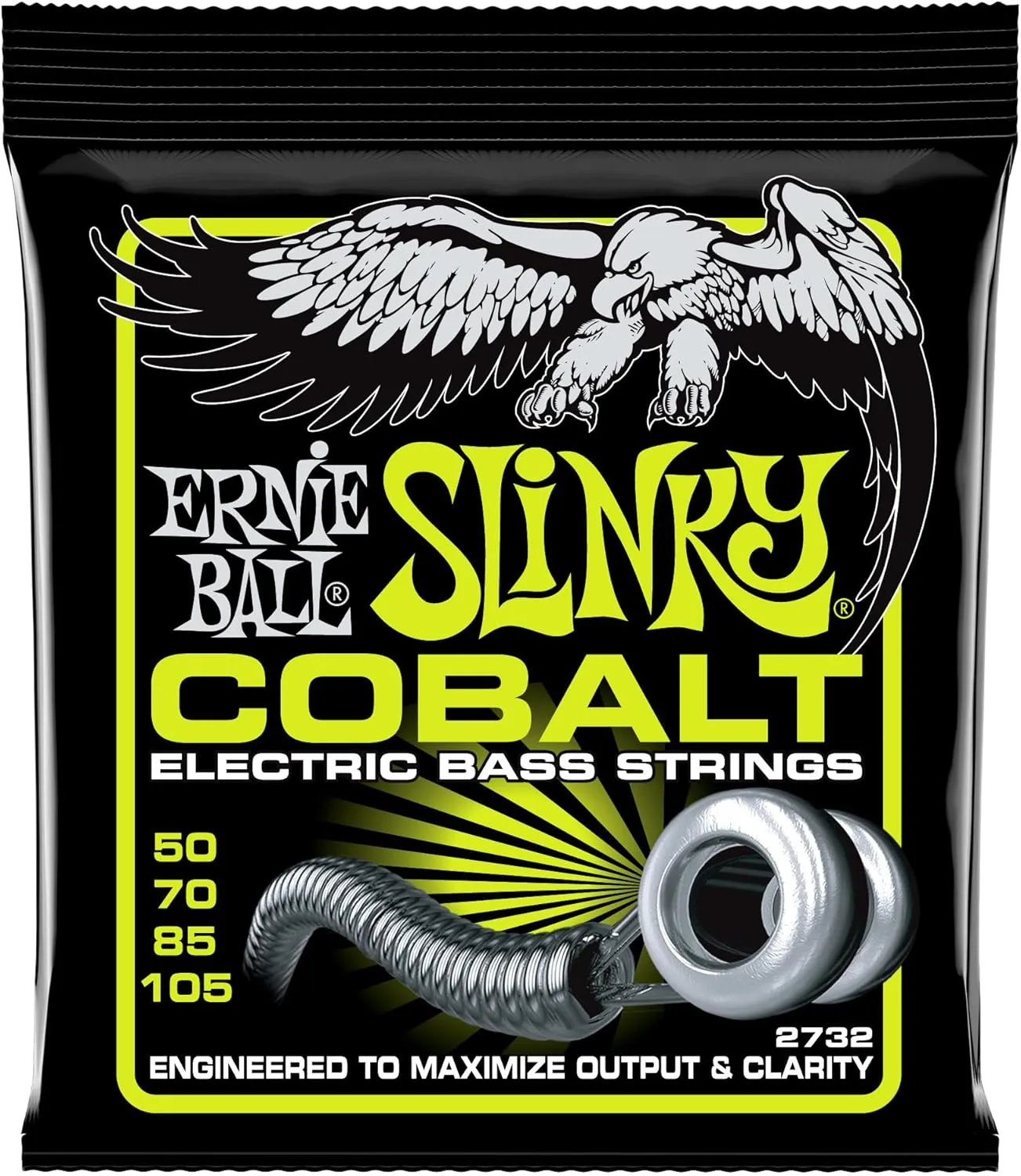 Ernie Ball Regular Slinky Cobalt Bass Guitar Strings, 50-105 Gauge (P02732)
