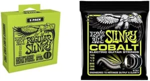 Ernie Ball Regular Slinky Electric Guitar Strings 3-Pack with Cobalt Regular Slinky - 10-46 Gauge
