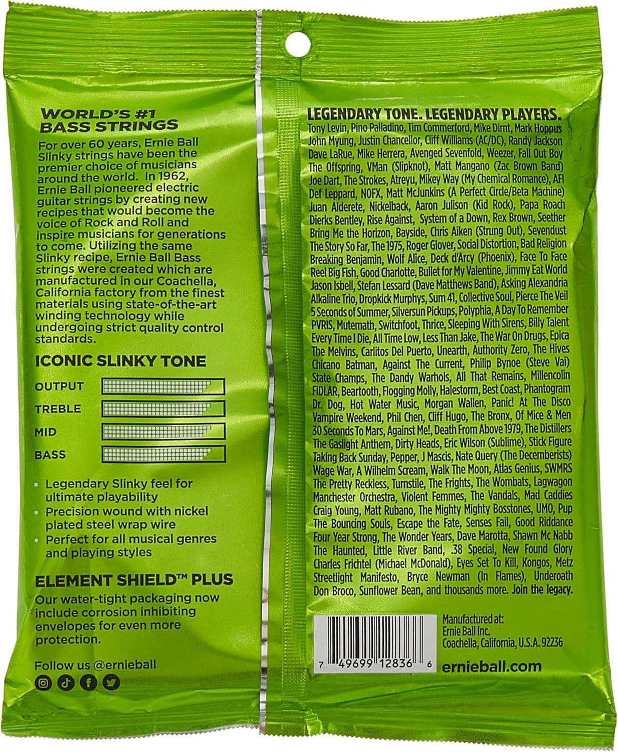 Ernie Ball 5-String Regular Slinky Nickel Wound Bass Guitar Strings, 45-130 Gauge (P02836)