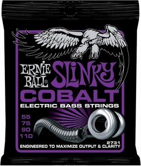 Ernie Ball Power Slinky Cobalt Bass Guitar Strings, 55-110 Gauge (P02731)