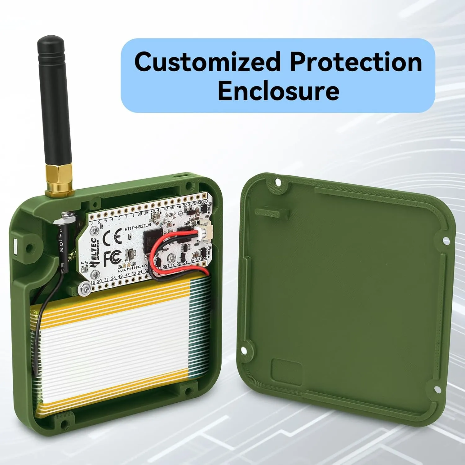 ESP32 LoRa V3 Development Board with 915MHz Antennas   3000mAh Battery   Meshtastic Case, ESP32-S3 SX1262 CP2102 Integrated WiFi Bluetooth OLED Display for Arduino LoRaWAN IOT (N32 Version, Green)