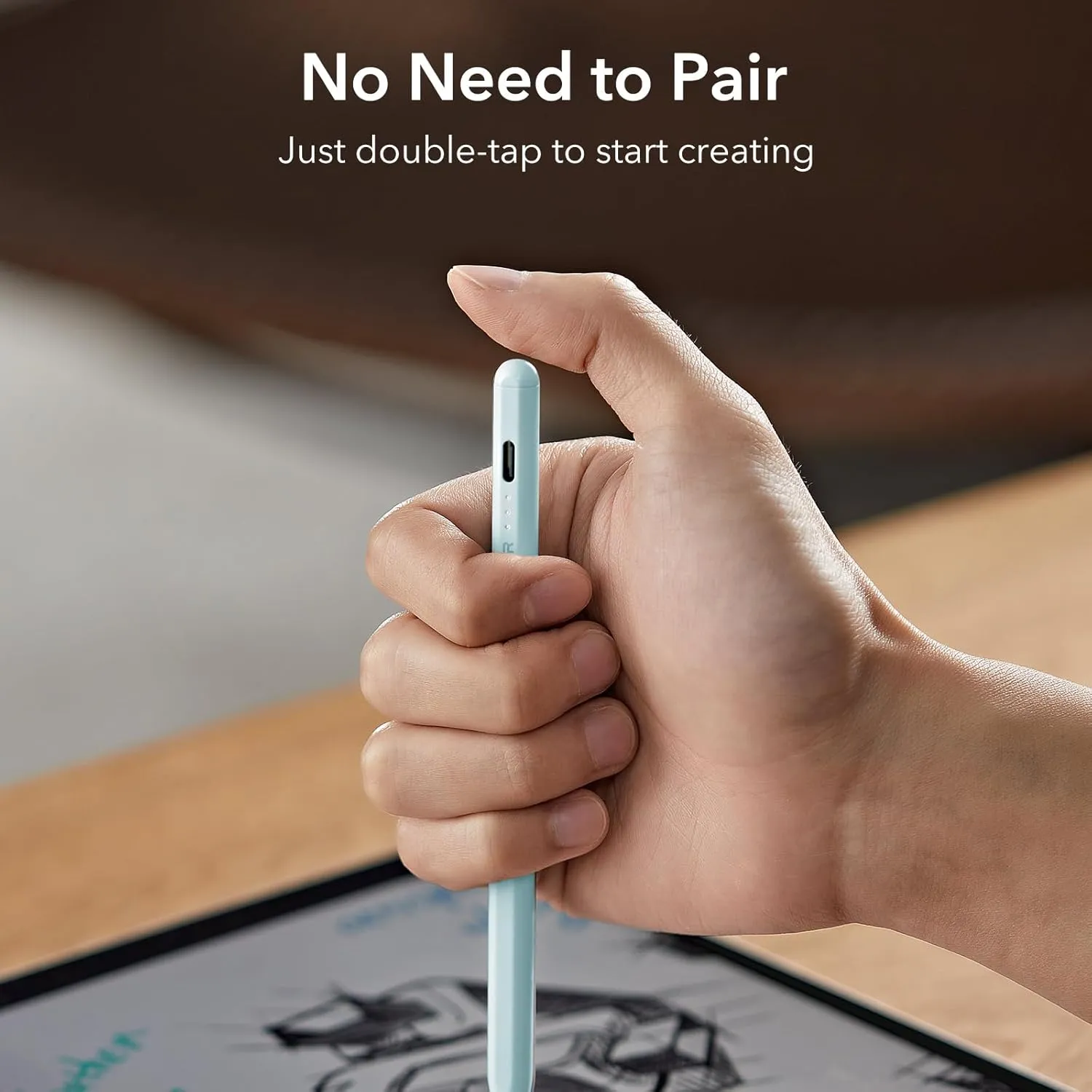 ESR Stylus Pen for iPad 2018-2025, Tilt Sensitivity, Palm Rejection, Compatible with iPad 11th(A16)/10th Generation, iPad Air 11"/13", iPad Pro 11"/12.9"/13", iPad Mini 6/5, Blue