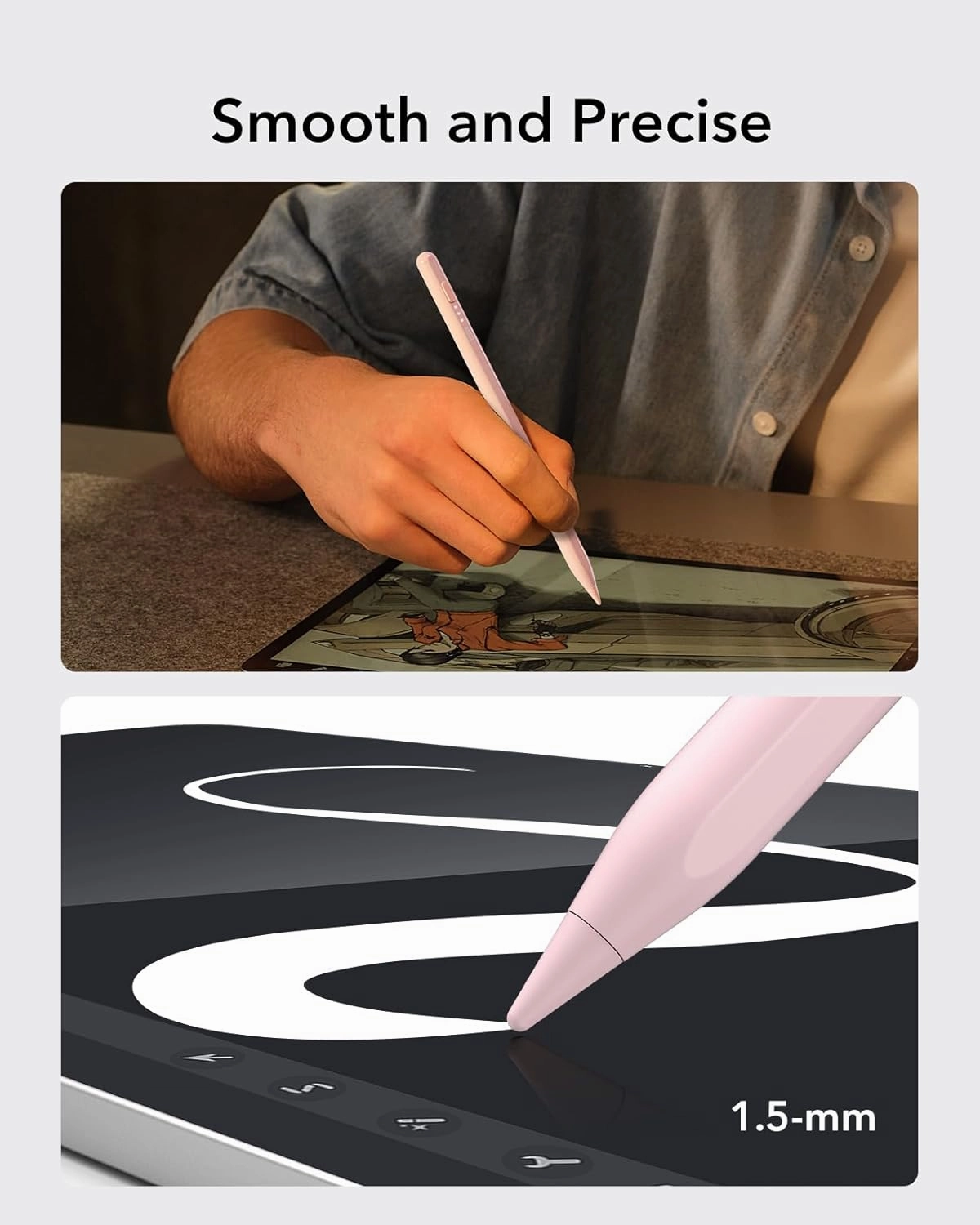ESR Stylus Pen for iPad 2018-2025, Tilt Sensitivity, Palm Rejection, Compatible with iPad 11th(A16)/10th Generation, iPad Air 11"/13", iPad Pro 11"/12.9"/13", iPad Mini 6/5, Pink