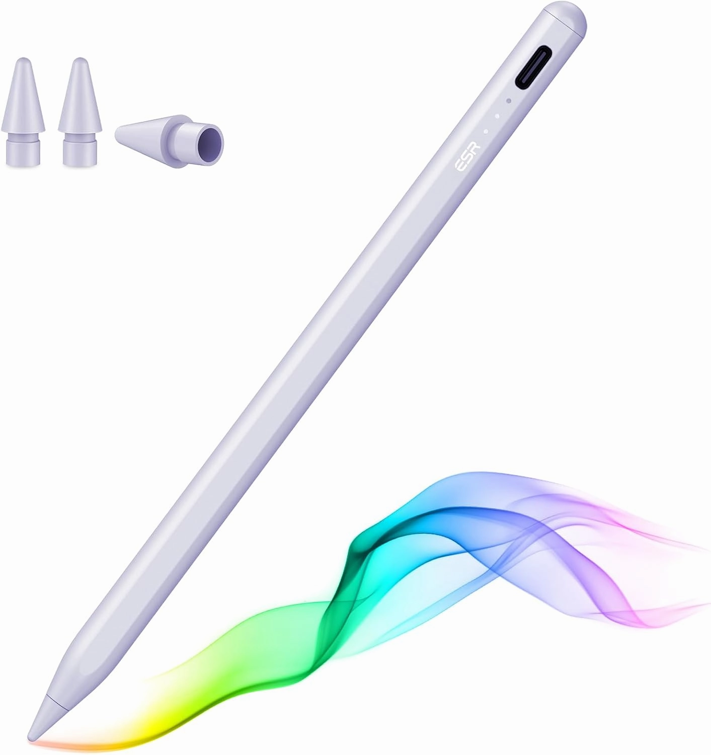 ESR Stylus Pen for iPad 2018-2025, Tilt Sensitivity, Palm Rejection, Compatible with iPad 11th(A16)/10th Generation, iPad Air 11"/13", iPad Pro 11"/12.9"/13", iPad Mini 6/5, Purple