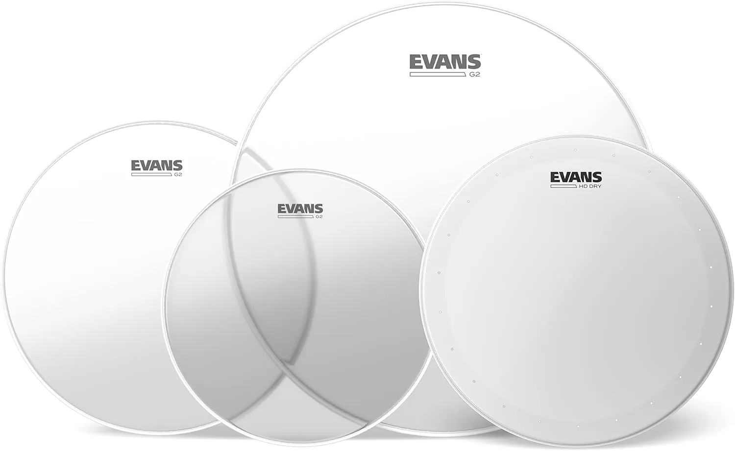 Evans Drum Heads - G2 Clear Fusion Pack (10", 12", 14") with 14" HD Dry Snare Batter