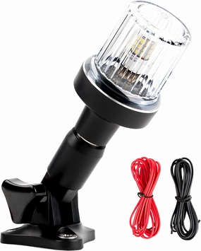 EVERBEAM P600 Adjustable Stainless Steel Anchor Light for Fishing Boats and Marine Vessels - Gives 360 Degree Visibility for 3 Nautical Miles - Weatherproof Fold Down 36pc LED inc. Fittings and Manual
