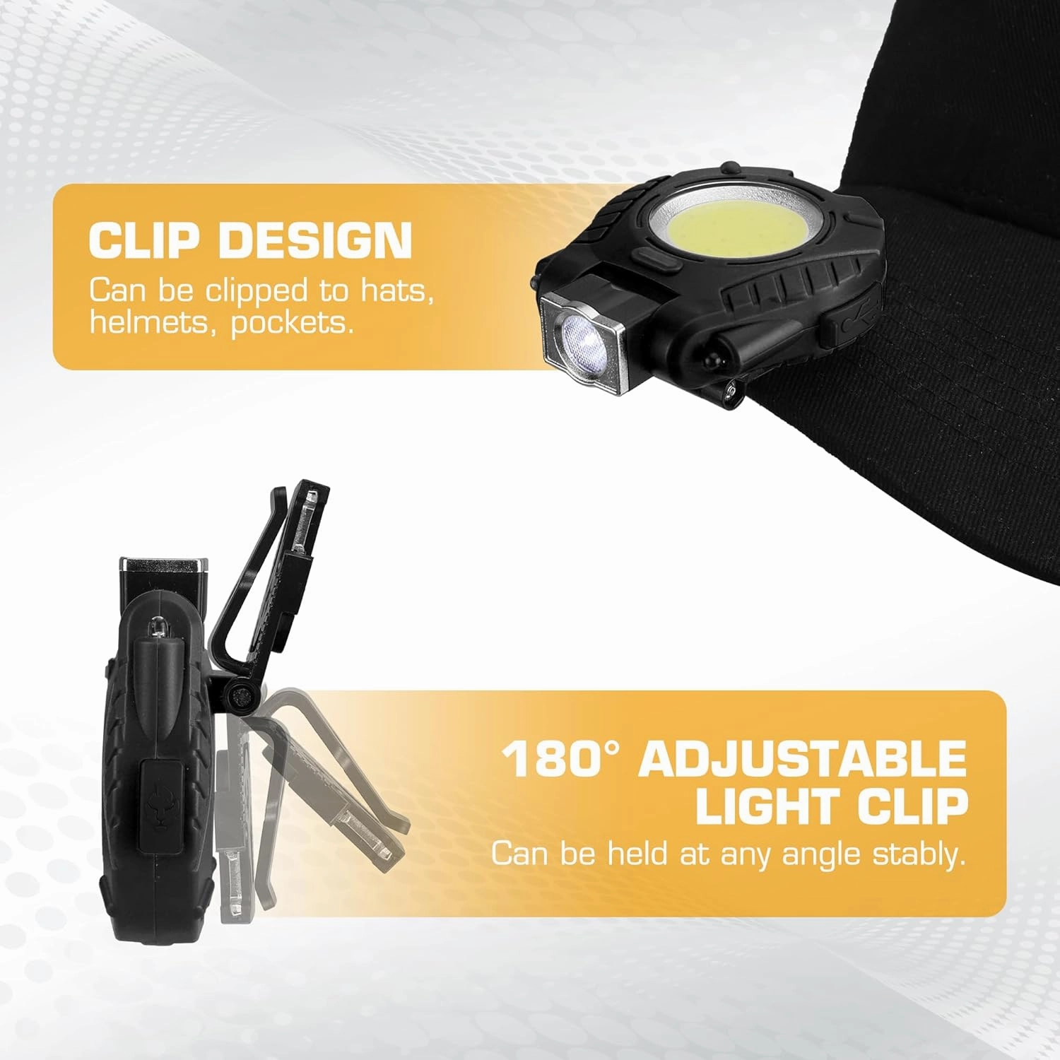 EverBrite COB Keychain Work Light, 2 Pack Rechargeable Keychain Light with Sensor Mode, Mini Magnetic Key Chain Light with 180° Rotatable Bracket, Bottle Opener, Clip - for Hiking, Camping, 6 Modes