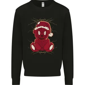Evil Christmas Teddy Bear Xmas Kids Sweatshirt Jumper