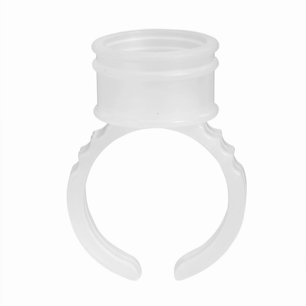 Eyebrow Ink Ring Cup, 500pcs Disposable Plastic Eyebrow Nail Art Finger Rings Pigments Holder Container Cup Medium Size (500pcs)