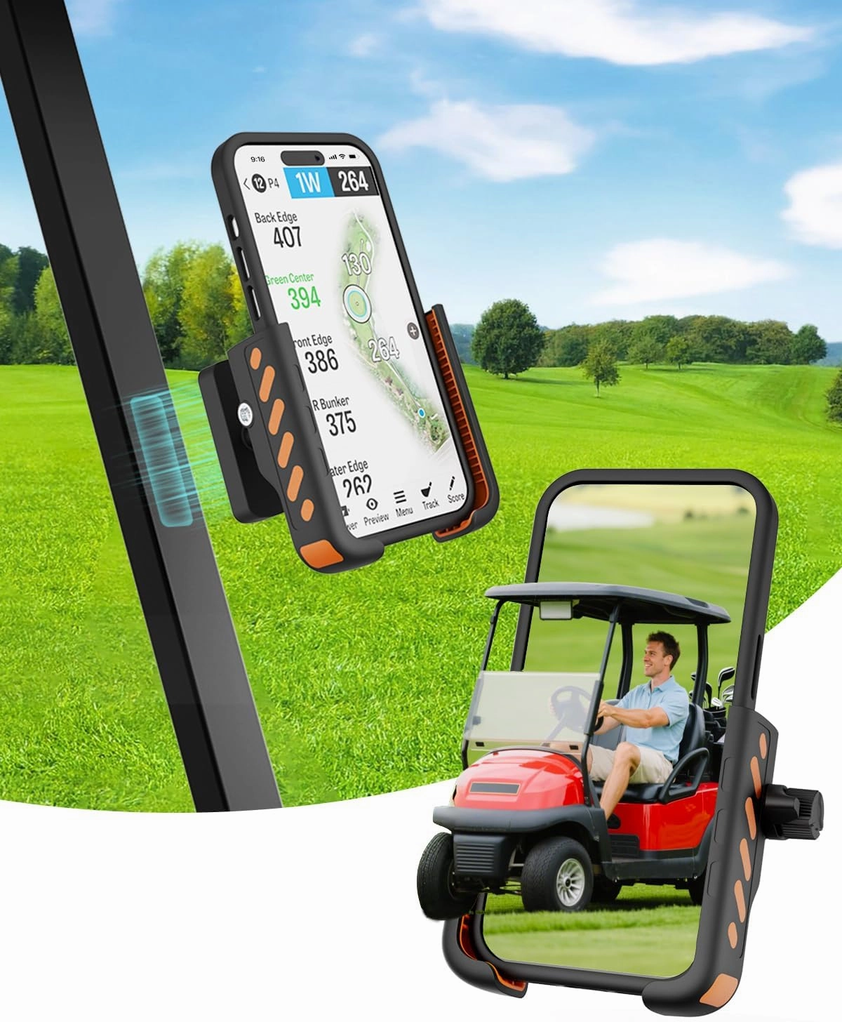 FASON Magnetic Golf Cart Accessories | Magnetic Golf Cart Phone Holder | Magnetic Cigar Holder for Golf Cart | Golf Accessories Gift Set for Men & Women