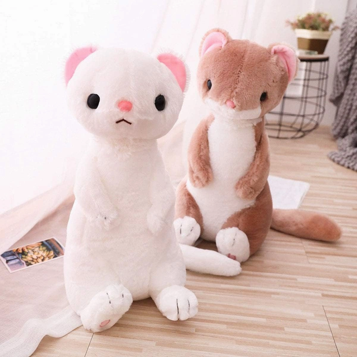 Ferrets Plush Toys, Kawaii Stuffed Animal Doll Pillow 20 '' Birthday Christmas Fiesta Gift (Brown)