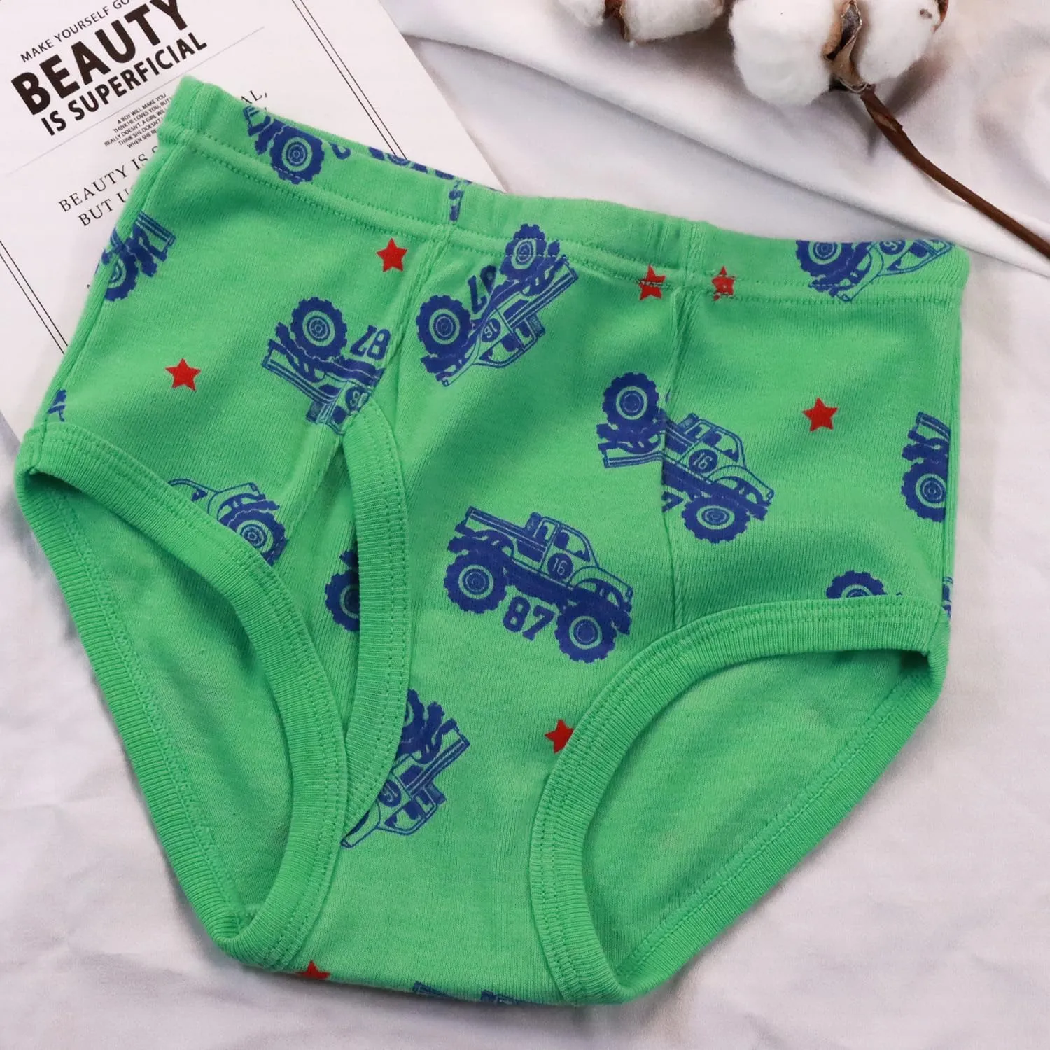 Finihen Boys Soft Cotton Underwear For Toddler Boy Truck Dinosaur Multipacks Briefs Children Undies