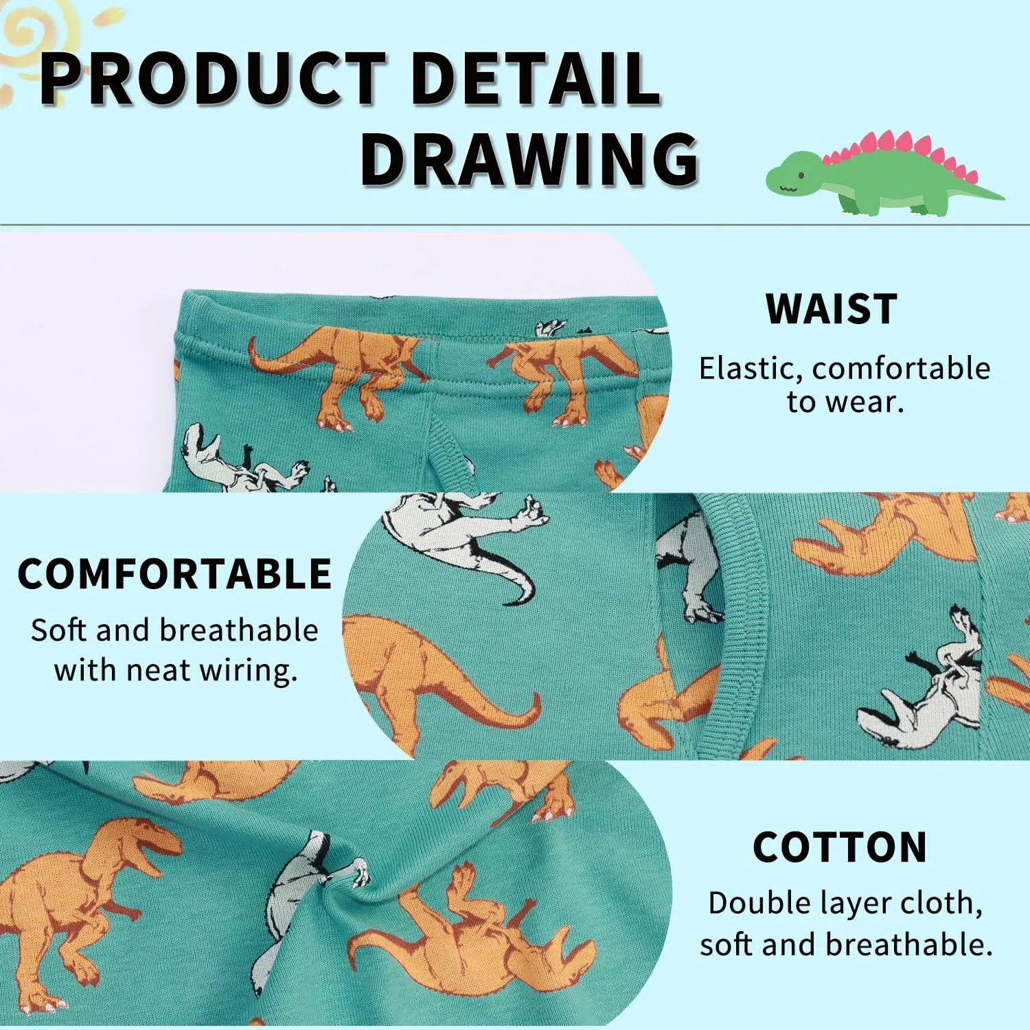 Finihen Boys Soft Cotton Underwear For Toddler Boy Truck Dinosaur Multipacks Briefs Children Undies