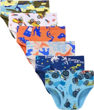 Finihen Boys Soft Cotton Underwear For Toddler Boy Truck Dinosaur Multipacks Briefs Children Undies