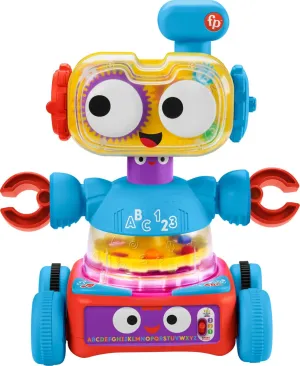 Fisher-Price 4-in-1 Ultimate Learning Bot, Electronic Activity Toy with Lights, Music and Smart Stages Content for Ages 6 Months to 5 Years