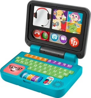 Fisher-Price Baby & Toddler Toy Laugh & Learn Let’s Connect Laptop Pretend Computer with Smart Stages for Infants Ages 6  Months​