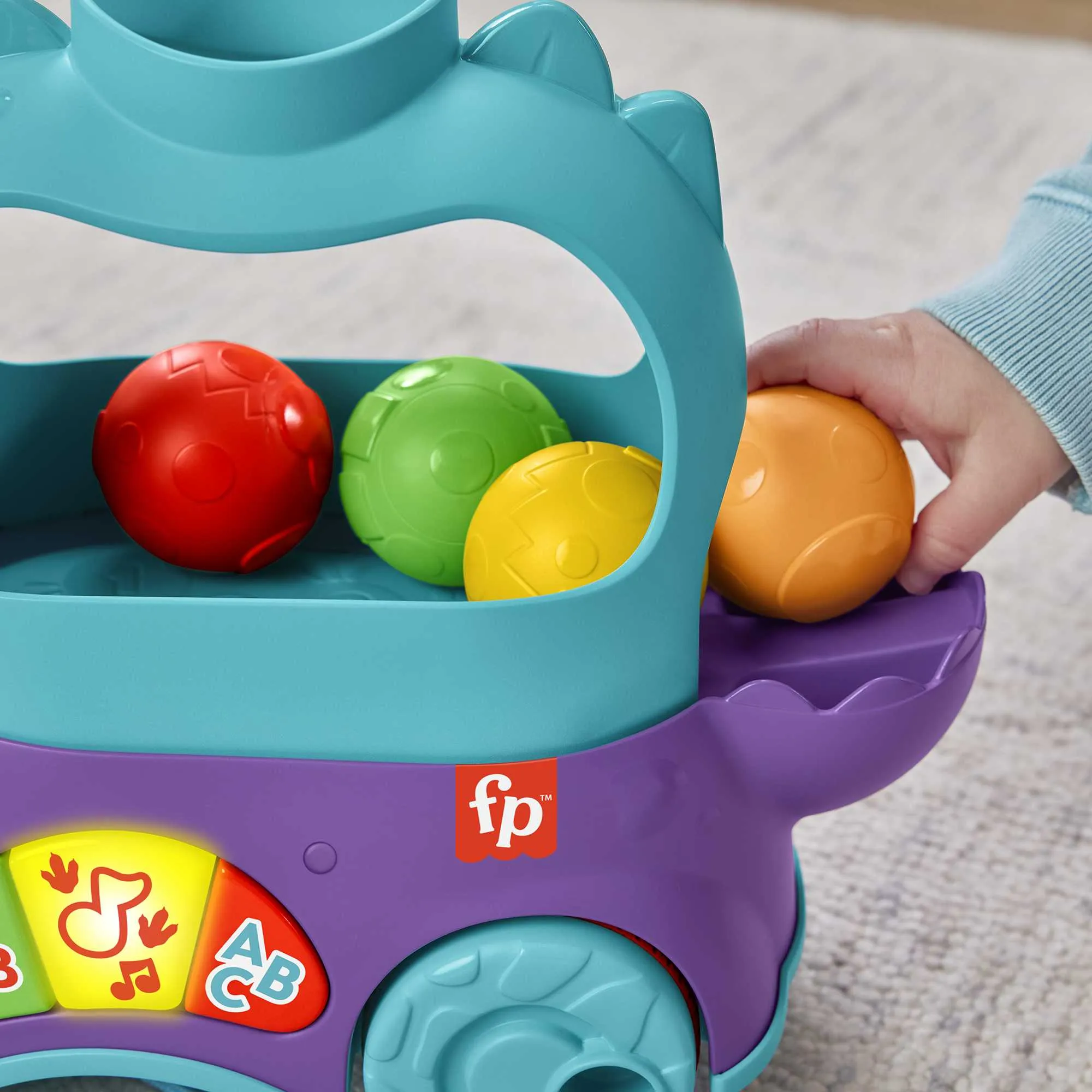 Fisher-Price Poppin’ Triceratops Interactive Ball Popper Pull Toy