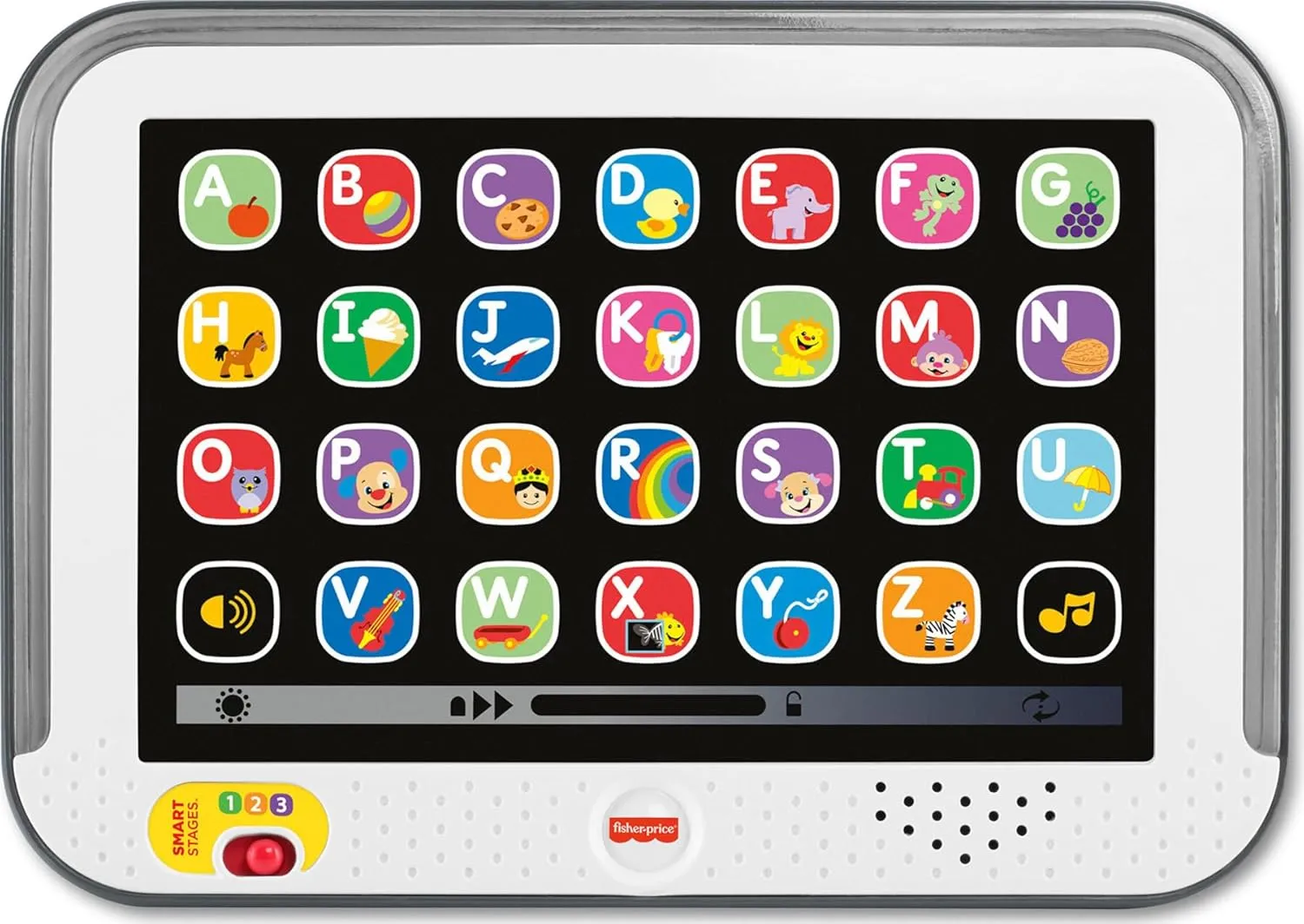 Fisher-Price Toddler Learning Toy Laugh & Learn Smart Stages Tablet Pretend Computer with Music & Lights for Kids Ages 1  Years
