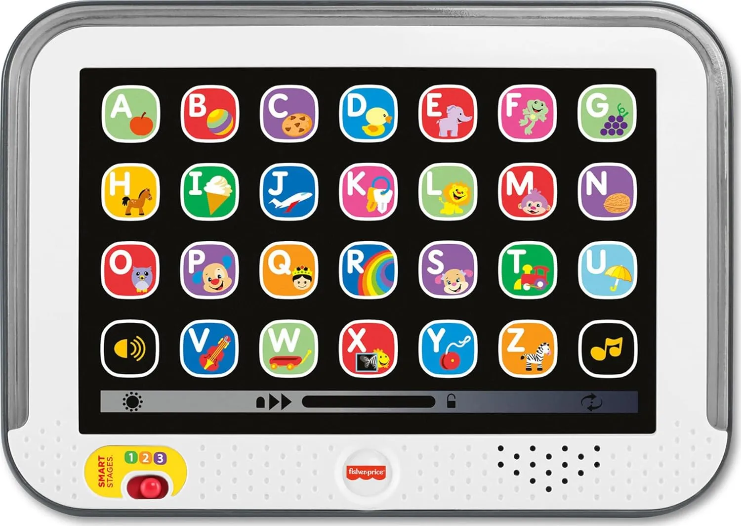 Fisher-Price Toddler Learning Toy Laugh & Learn Smart Stages Tablet Pretend Computer with Music & Lights for Kids Ages 1  Years