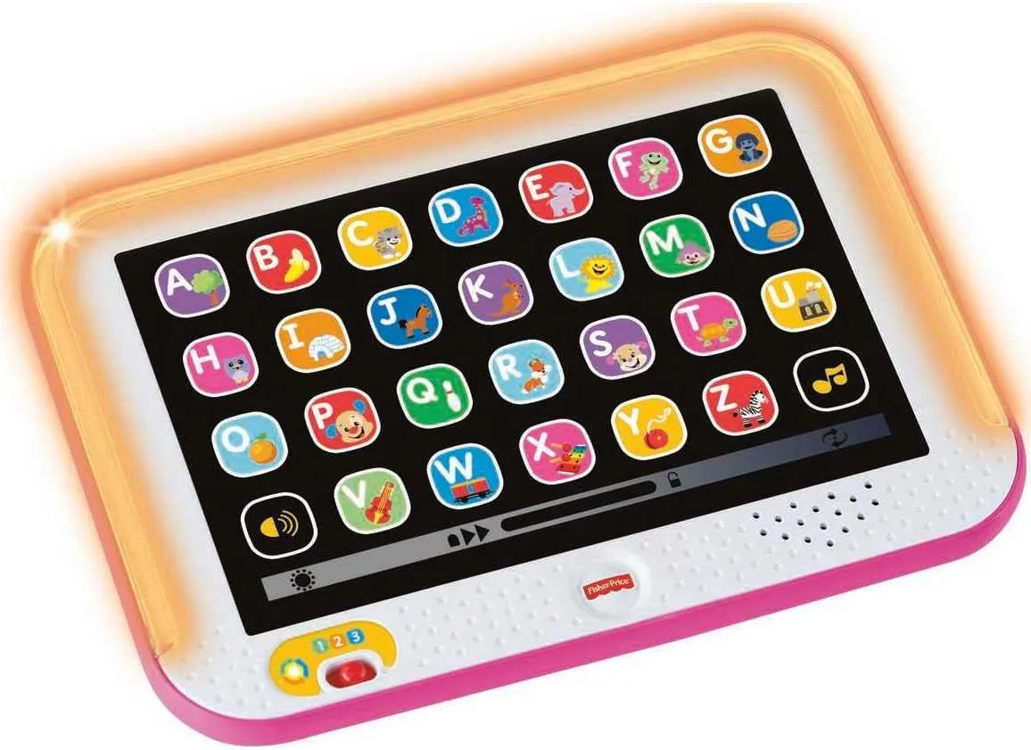 Fisher-Price Toddler Learning Toy Laugh & Learn Smart Stages Tablet with Lights & Music for Early Pretend Play, Pink, for Infants Ages 1  Years