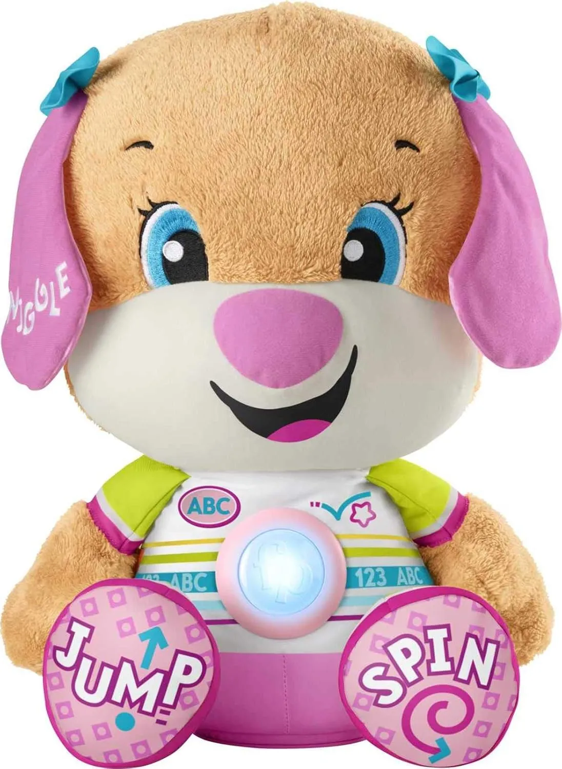 Fisher-Price Toddler Learning Toy Laugh & Learn So Big Sis Plush with Music & Lights for Developmental Play Kids Ages 18  Months