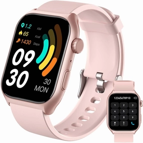 Fitness Tracker, Smart Watch with 24/7 Heart Rate Sleep Tracker with Calorie Step Counter Multi-Function, IP68 Waterproof Activity Tracker for Women Men Android iOS (Pink)