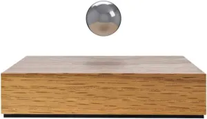 FLYTE Buda Ball Levitating Magnetic Sphere, Floating Magic Home Decor… (Oak/Chrome)