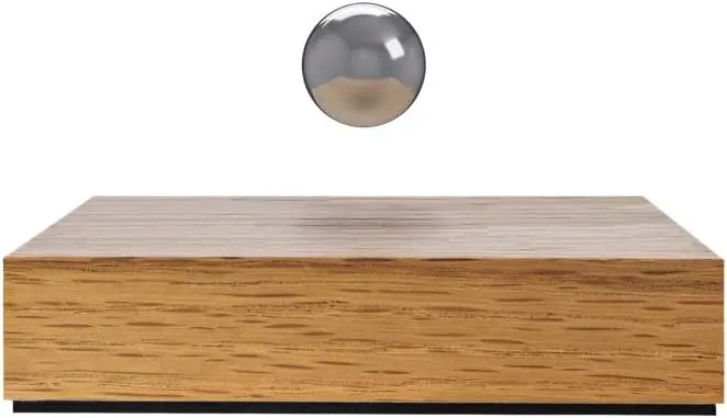 FLYTE Buda Ball Levitating Magnetic Sphere, Floating Magic Home Decor… (Oak/Chrome)