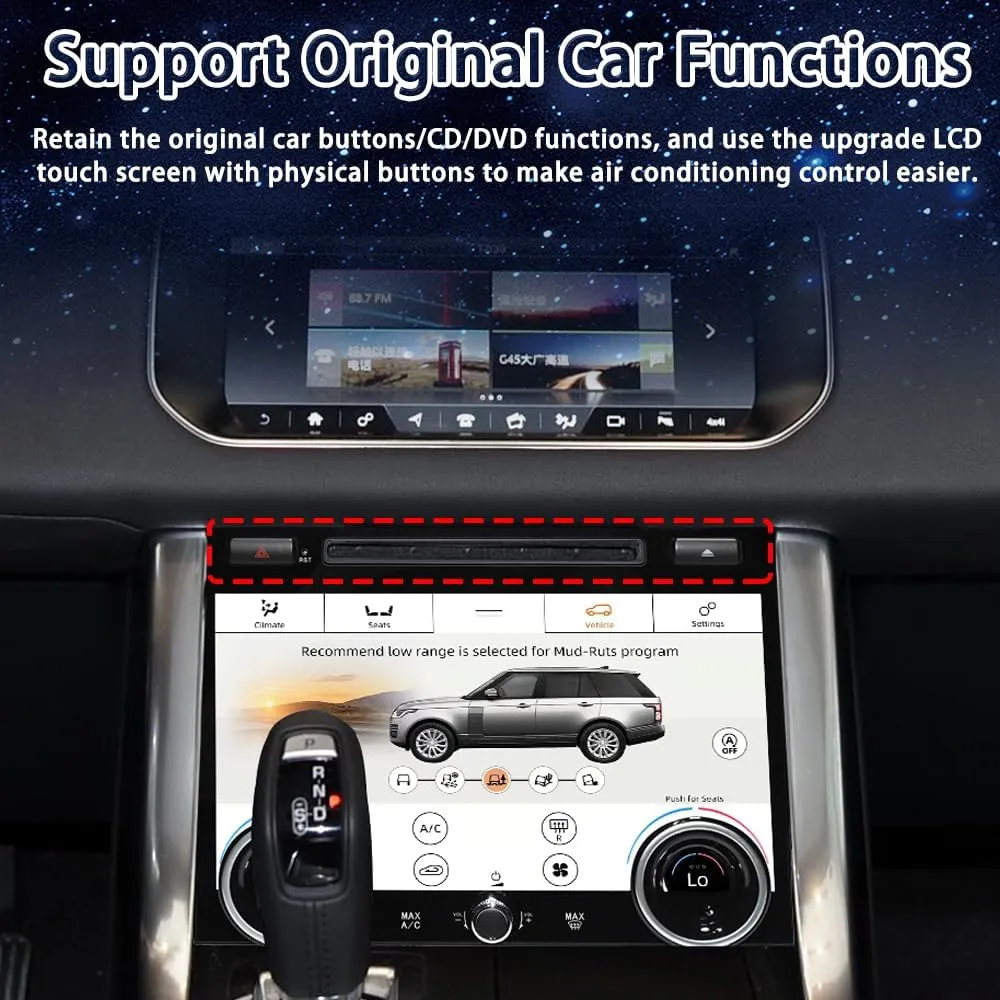 for 2013 2014 2015 2016 2017 Land Range Rover Sport L494 Car Climate Control Upgrade LCD Touch Screen AC Panel Control Air Conditioning Dashboard Seat heating Android Voice HVAC (L494 climate control)